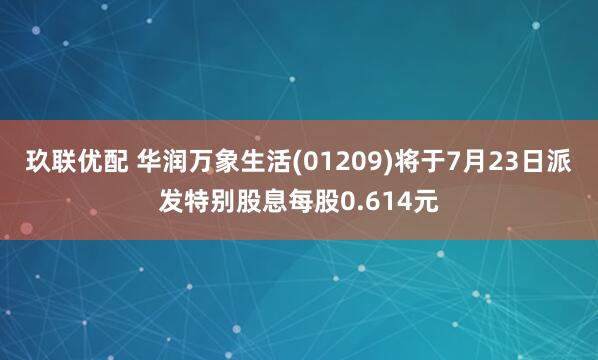 玖联优配 华润万象生活(01209)将于7月23日派发特别股息每股0.614元