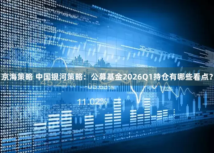 京海策略 中国银河策略：公募基金2026Q1持仓有哪些看点？